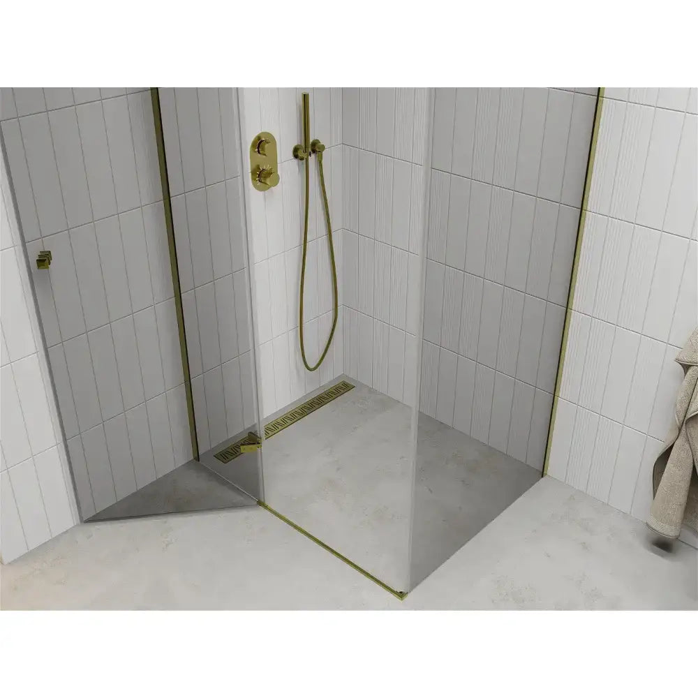 Dusjhjørne Vippe 90x100 Cm Gull