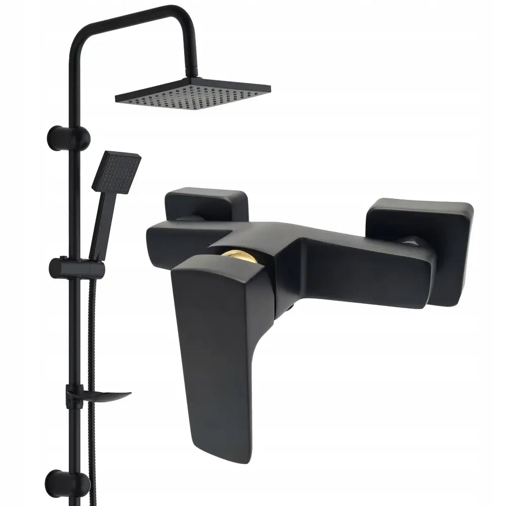 Dusjsett Svart med Termostatbatteri