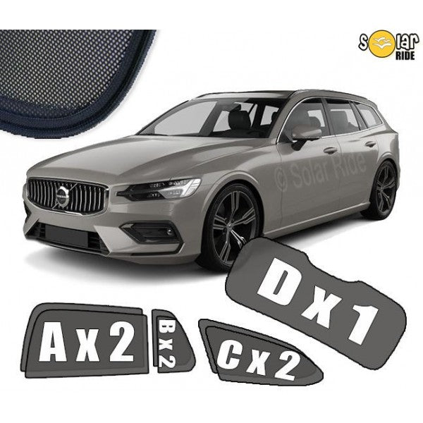 Sr solskjerm i akryl til Volvo V60 II, vindavviser med enkel montering og regnbeskyttelse