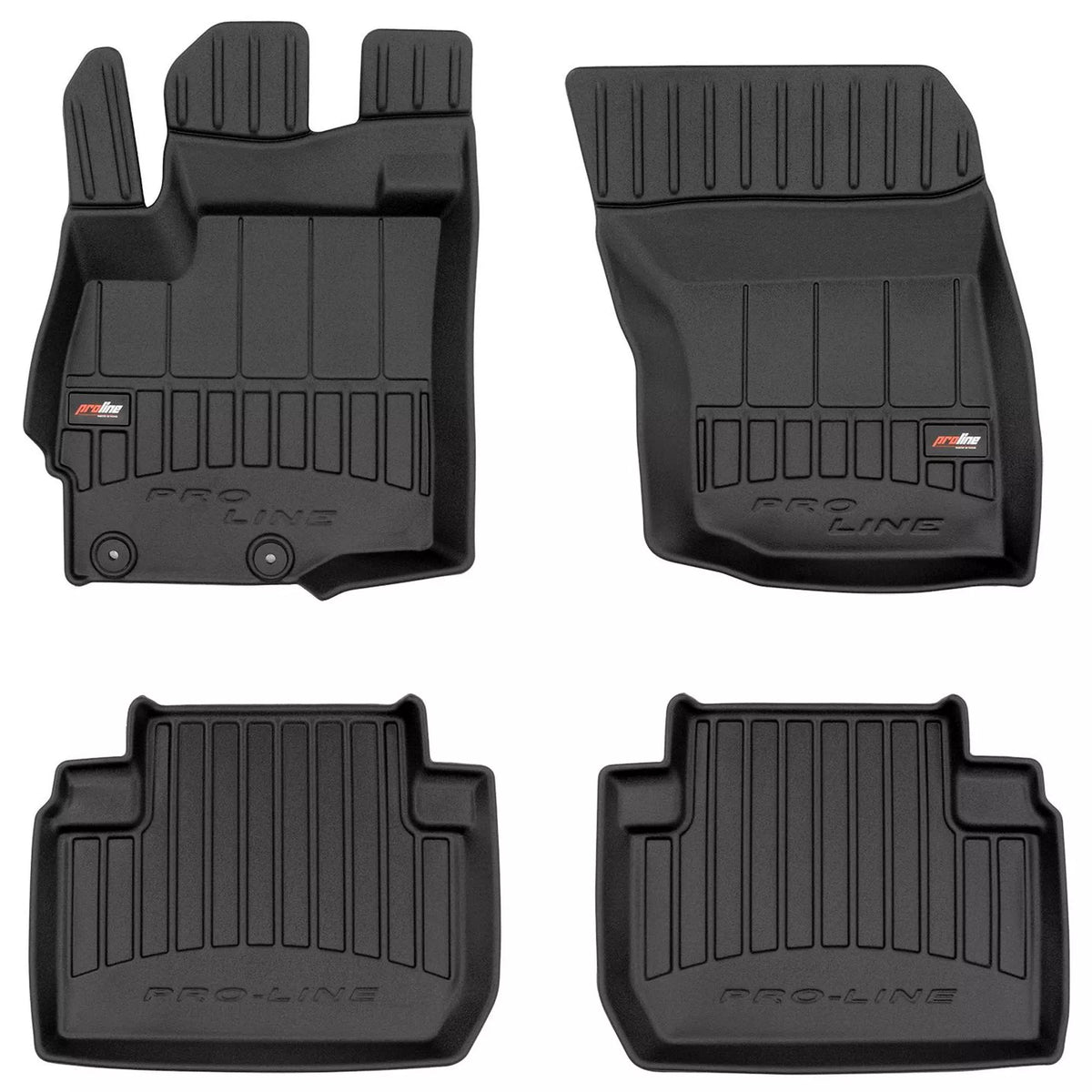 Frogum 3D Premium gulvmatter til Mitsubishi Outlander III PHEV (2014-2021) – svart TPE med sidekant, sett med 4 stk.