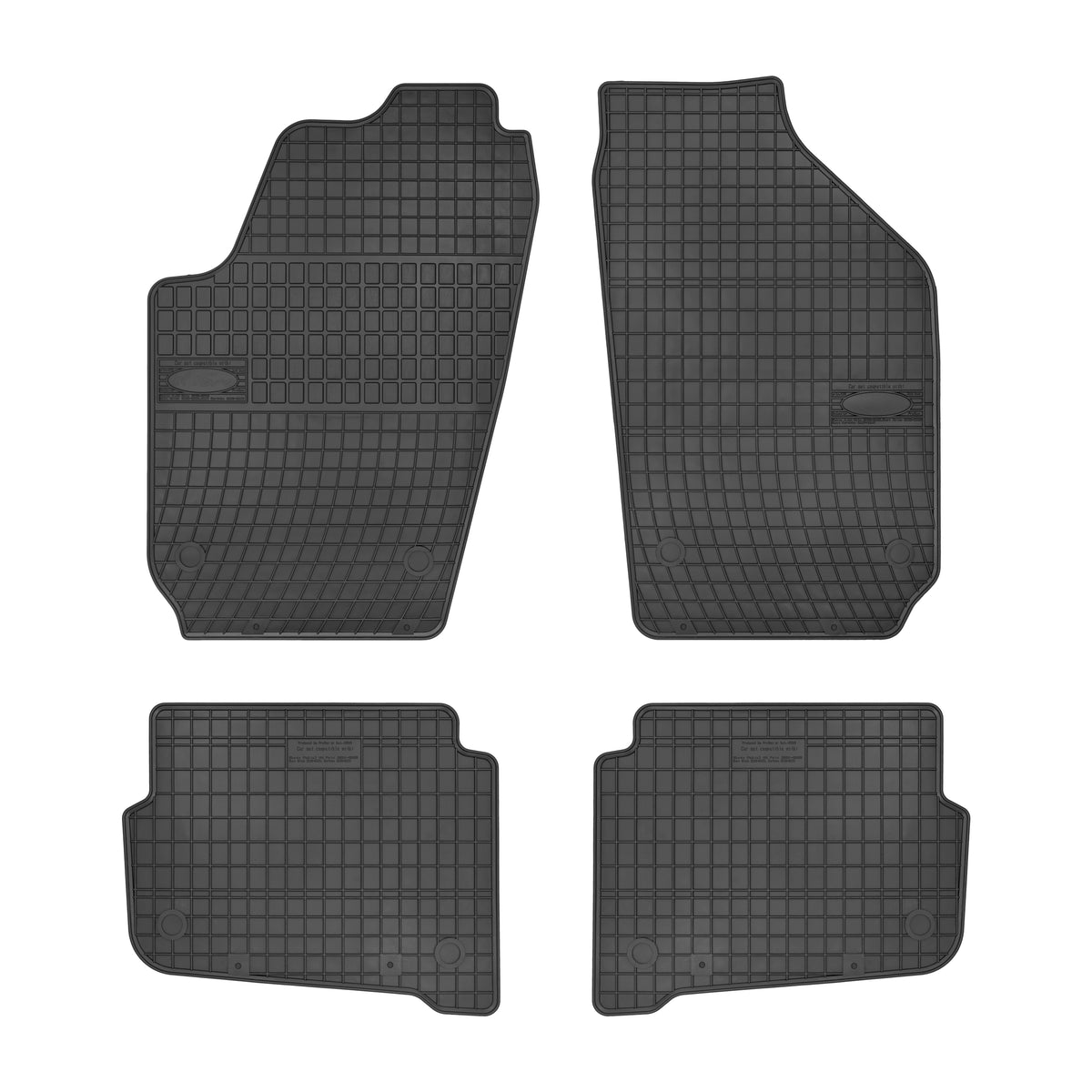 Frogum gummimatter til Seat Ibiza III (2002-2008) – svart, vanntett, 4-delers sett med 1 cm sidekant