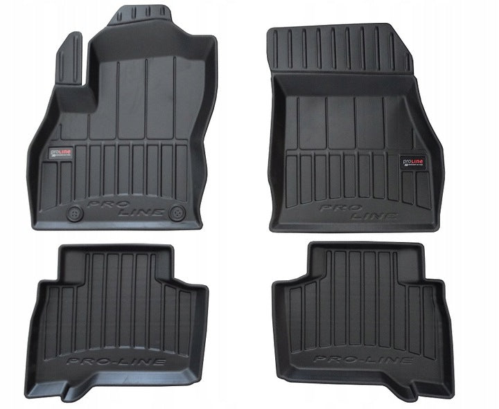 Frogum 3D Premium gulvmatter til Fiat Qubo (2009–) – svart TPE-gummi med 60mm sidekant, sett med 3 stk