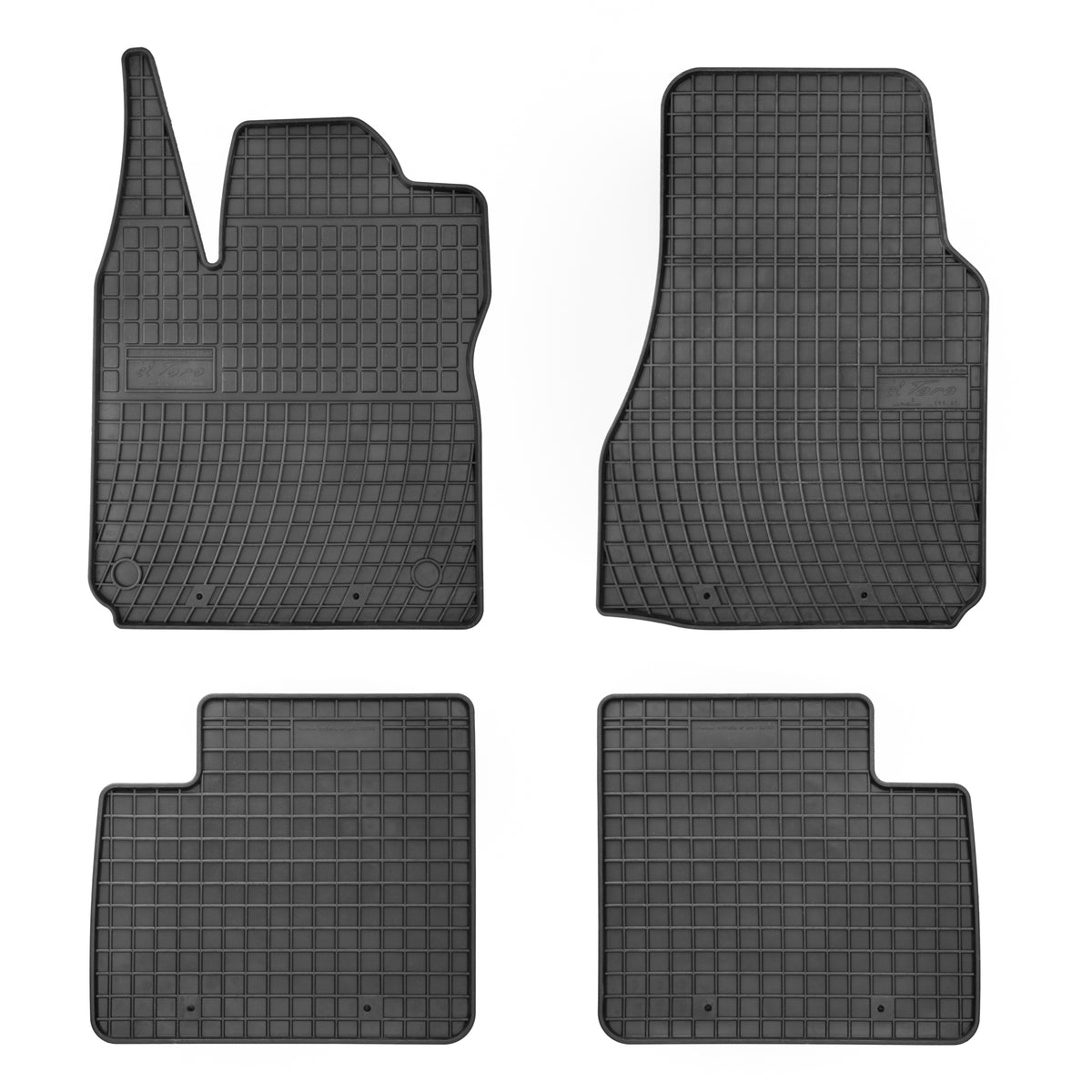 Frogum gummimatter til Renault Twingo II (2007-2014) – svart/anthracite, sett med 4 matter med 1 cm sidekant
