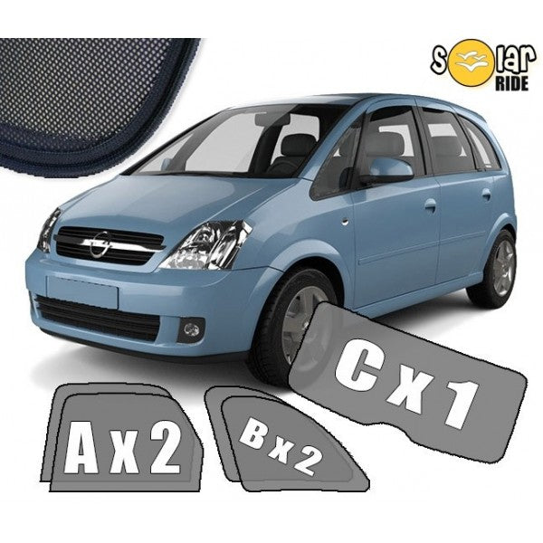 Sr solskjerm i akryl til Opel Meriva A med enkel montering og vindavvisende funksjon