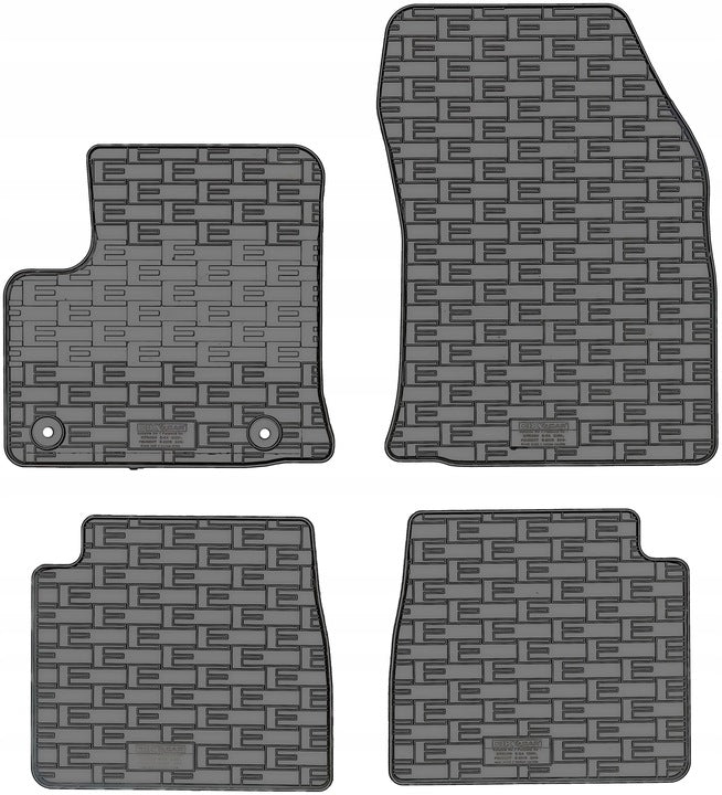 CikCar gummimatter til Peugeot e-2008 (2019-) – modelltilpasset, antiskli, lav kant, 4 stk. sett
