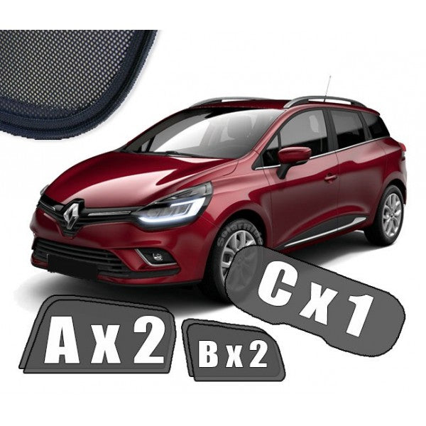 Sr solskjerm i akryl til Renault CLIO (STV) IV med enkel montering og vindavviser