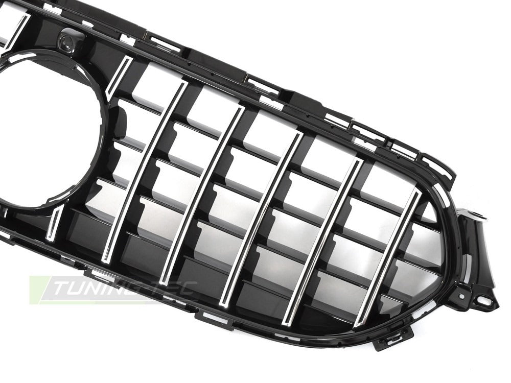 Grill Mercedes E-Klasse W213 20-23 sett fra siden, struktur synlig.