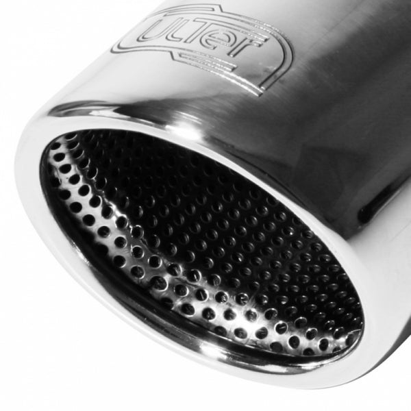 Endepipe Ulter N90RS Ø90mm rund polert rustfritt stål med perforert innsats for Audi A1 8X sluttdemper