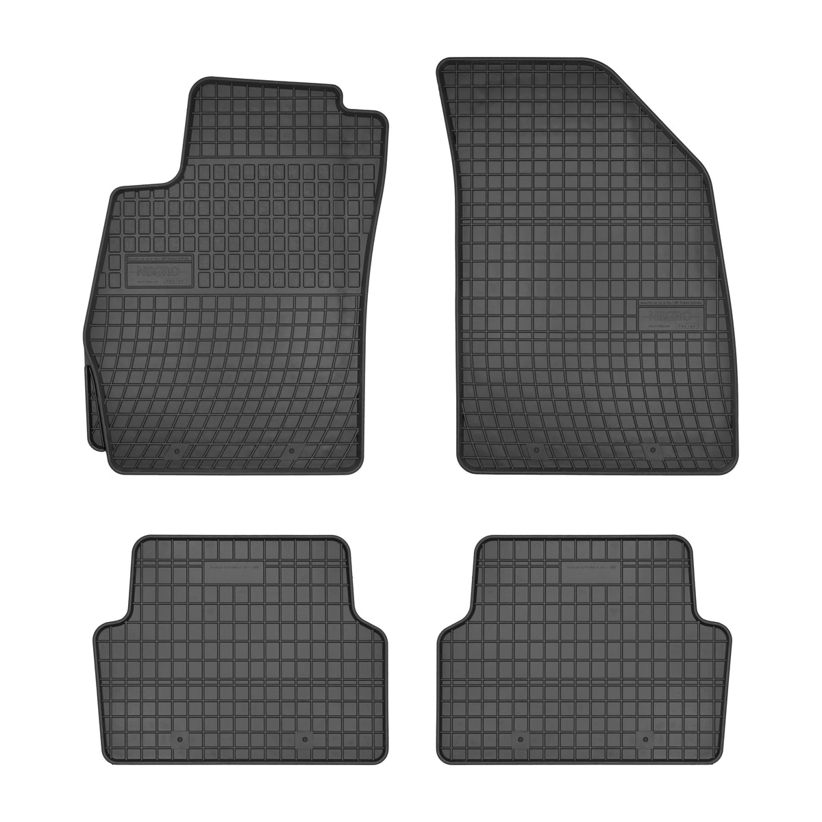 Frogum gummimatter til Chevrolet Aveo T300 2011- – svart/anthracite, sidekant 1 cm, sett med 4