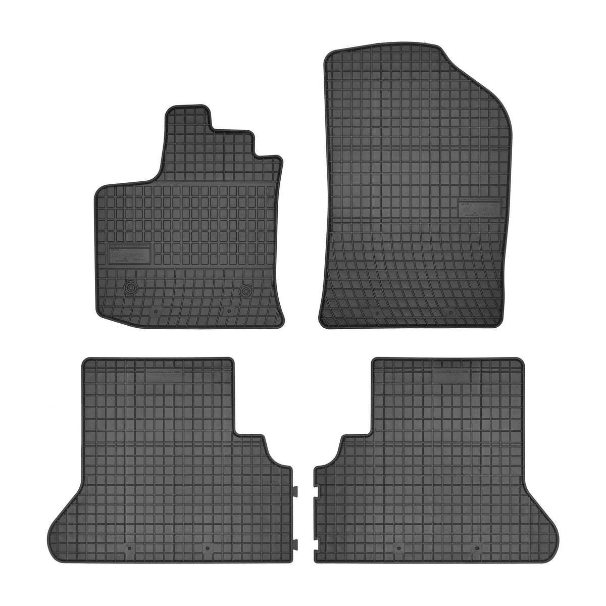 Frogum gummimatter til Dacia Dokker 2012– – svart med 1 cm sidekant, sett med 4 stk.