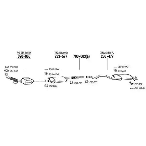 Eksos Rør 700-003- Vw T5 03-15 2,0tdi; 2,5tdi