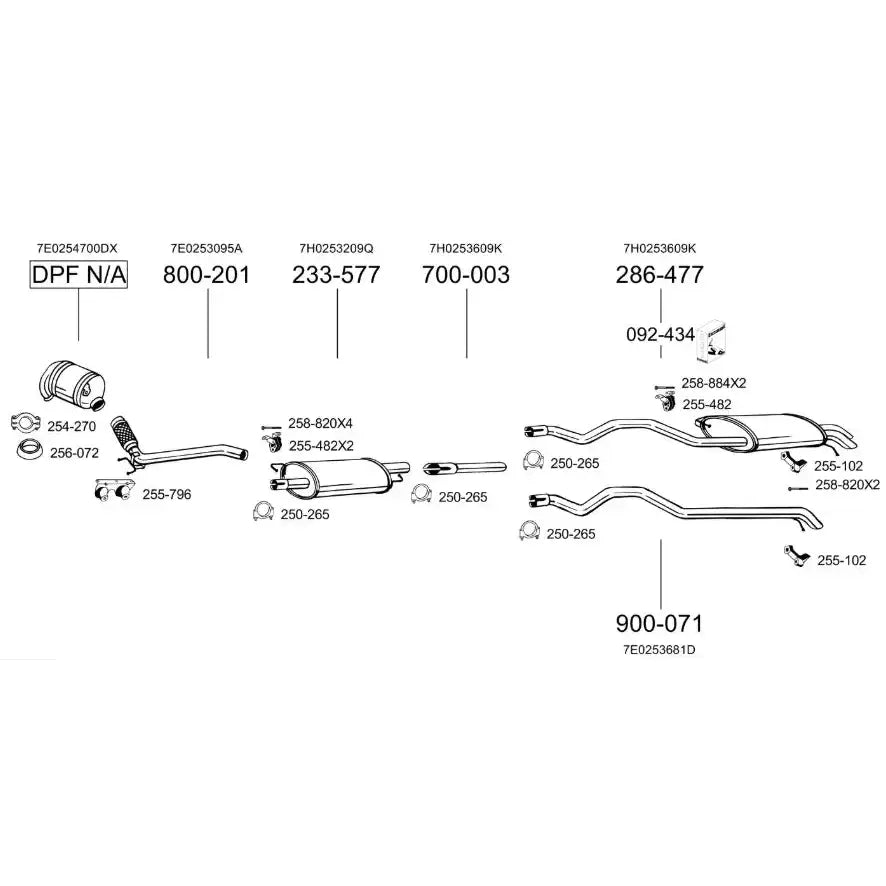 Eksos Rør 800-201 - Vw T5 09-15 2,0tdi