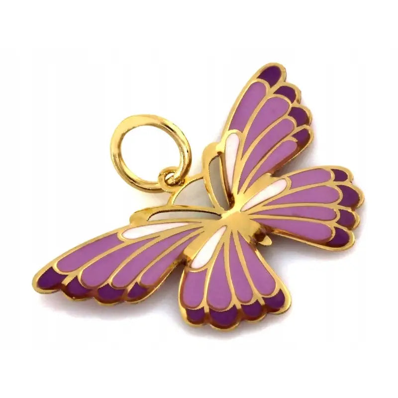 Sommerfuglene Kryssord - Fiolett Emaljert Gullanheng 15.3mm