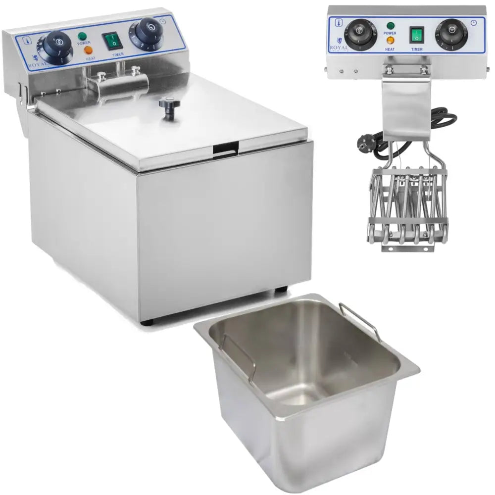 Elektrisk Justerbar Fritøse med Timer 9l