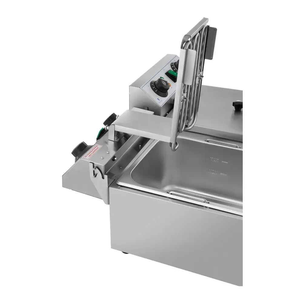 Elektrisk Justerbar Gastronomisk Fritøse med Timer - 230 v 2 x 3200w 2 x 10 l