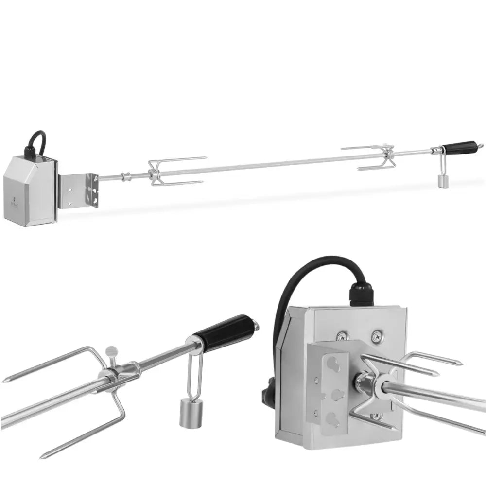 Elektrisk Roterende Grillspyd av Rustfritt Stål 130 Cm 2 Rpm