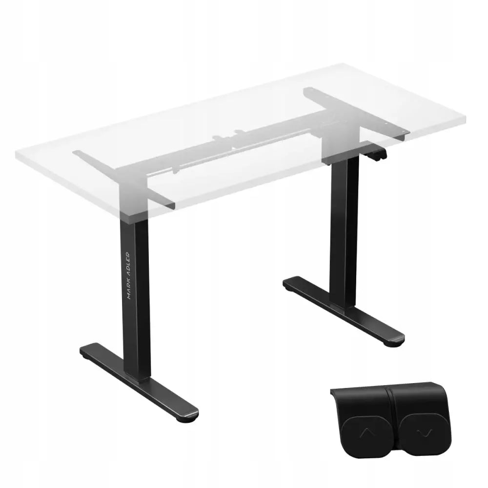 Elektrisk skrivebordsunderstell Xeno 20 i sort metall, skrå vinkel med synlig betjeningspanel nederst til høyre.