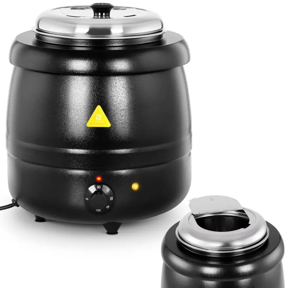 Elektrisk Svart 10l Stålvirmeskål med Cool-touch 400w