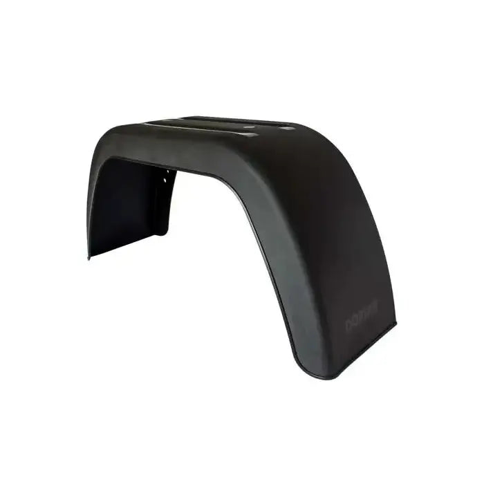 Enkelt skjerm for tilhengere 13'', sort plast, skrå sidevisning med fokus på topp- og sideflaten.