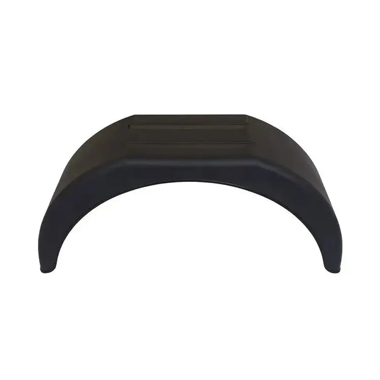 Enkelt skjerm for tilhengere 14'', svart buet plast med rektangulært mønster og glatt overflate, frontvisning.