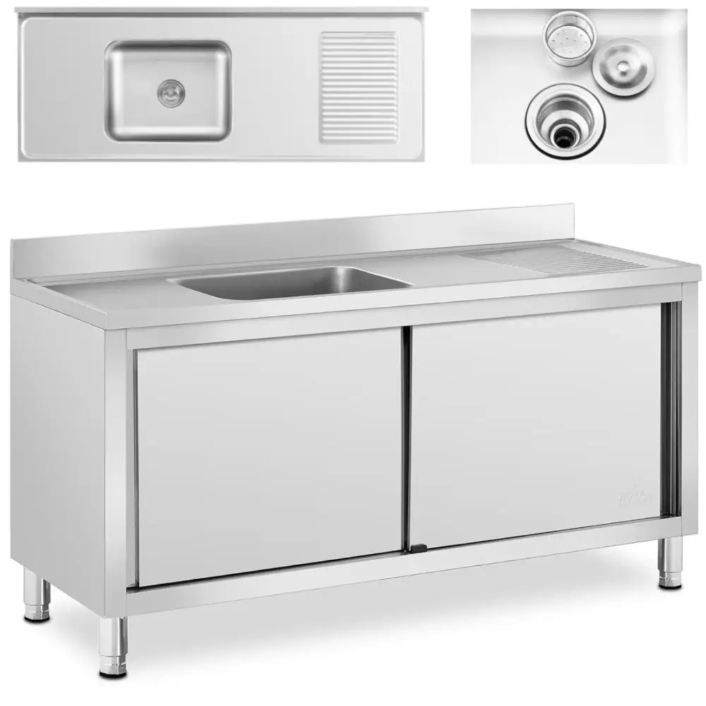 Enkeltkammer Matvask med Skap 160 x 60 x 94.5 Cm