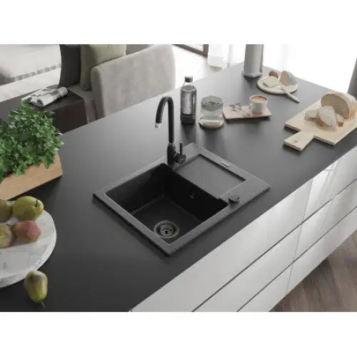 Enzo Kjøkkenvask 1 Kum 576x465 Mm Svart/sølv 6506571005-73-b