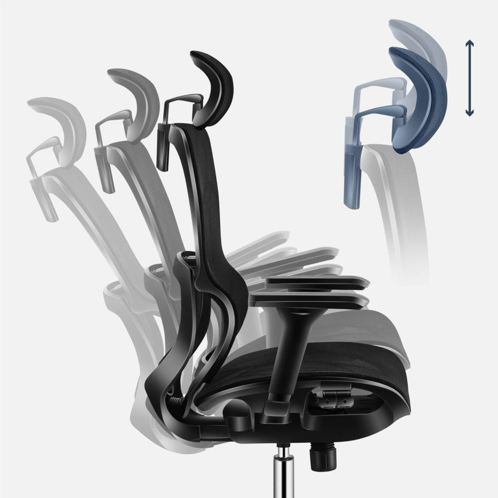Mark Adler Expert 6.2 svart – regulerbare armlener vist i detalj