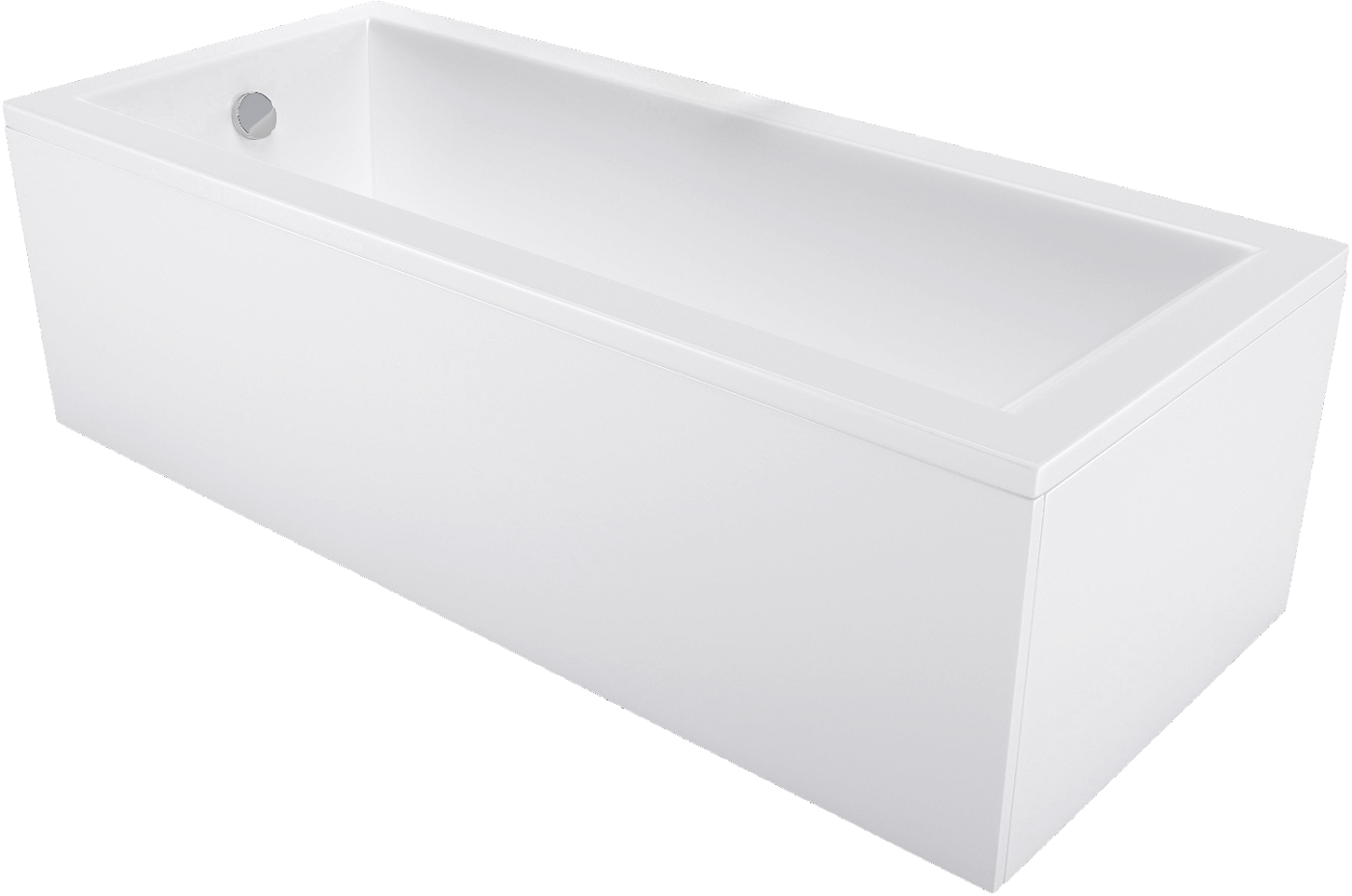 Mexen Cubik rektangulært badekar 180 x 80 cm med kledning, hvit - 55031808000X