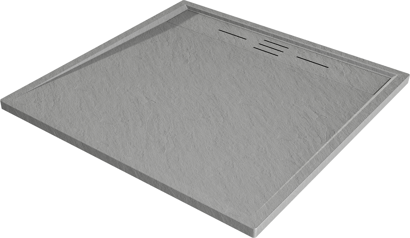 Mexen Amon kvadratisk SMC dusjbrett 80 x 80 cm, grå - 4F
