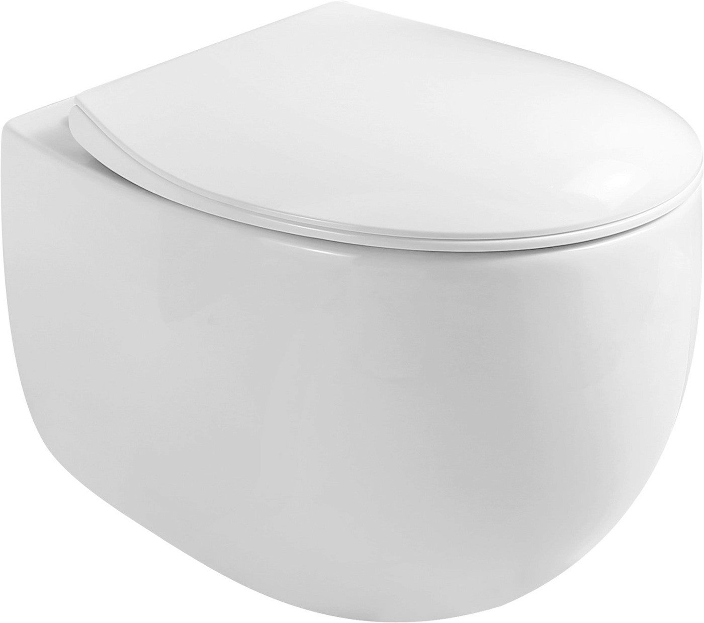 Mexen Egg toalettskål Rimless med soft-close sete, slim, duroplast, hvit -