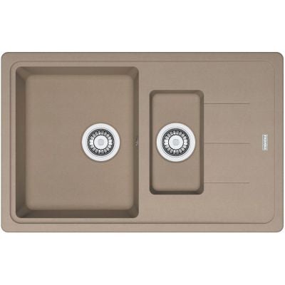 Franke Basis BFG 651-78 kjøkkenvask i granitt cappuccino brun med 1 1/2 kum og avrenningsfelt