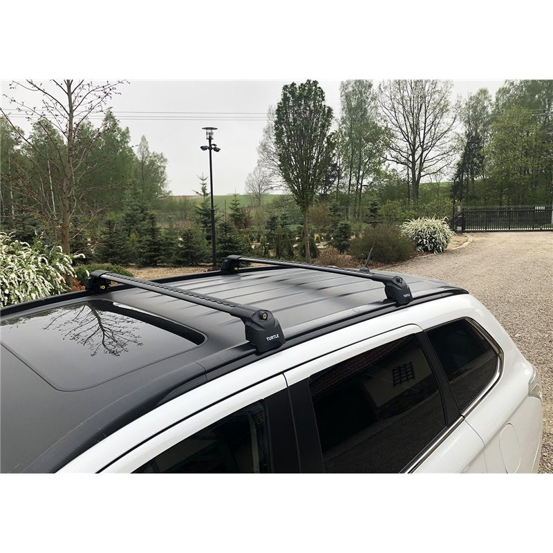 Takstativ Turtle til Porsche Cayenne III (9YA) med flushrails, aerodynamisk og låsbart takstativ
