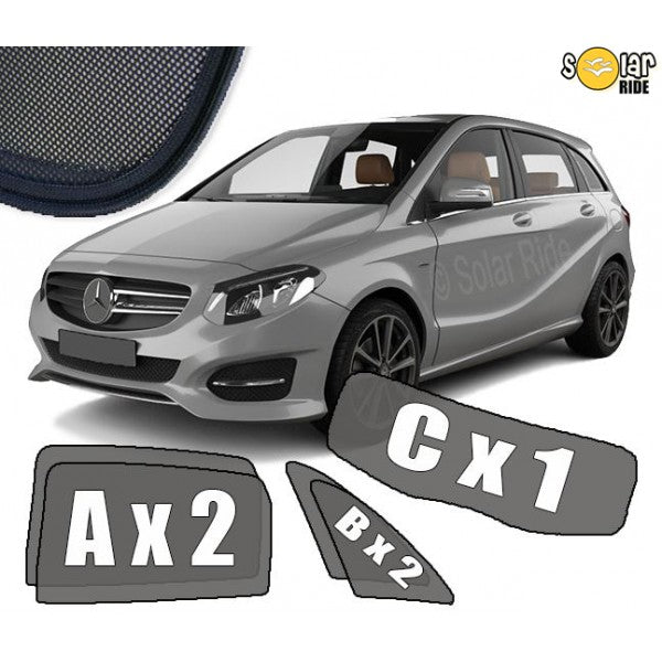 Sr solskjerm i akryl til Mercedes B-Klasse (W246) som gir ventilasjon og regnbeskyttelse