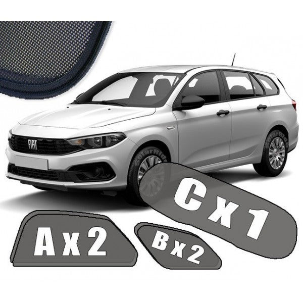 Sr solskjerm i akryl til Fiat Tipo STV med enkel montering og vindavviserfunksjon