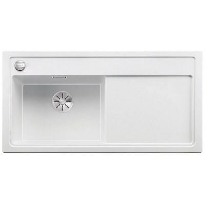 Blanco Zenar XL 6 S hvit granitvask montert i benkeplate med avrenning