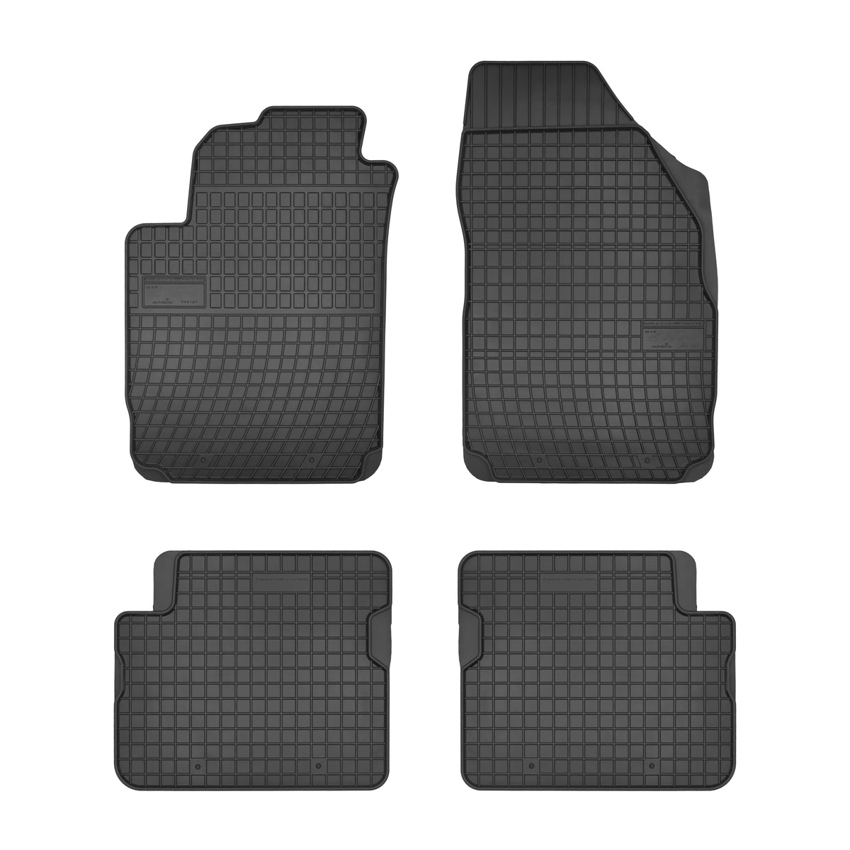 Frogum gummimatter til Fiat Stilo 2002-2008 – svart, 1 cm sidekant, sett med 4 stk.