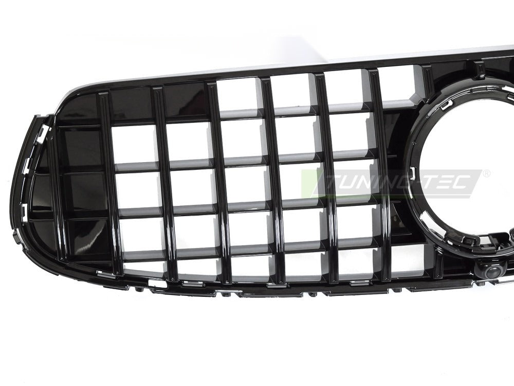 Grill Mercedes GLC W253/C253 19-22 sett fra siden, lamellstruktur synlig.