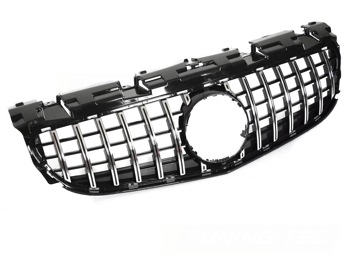 Grill til Mercedes SLK R172 15-20 i sort/krom sett rett forfra på hvit bakgrunn.