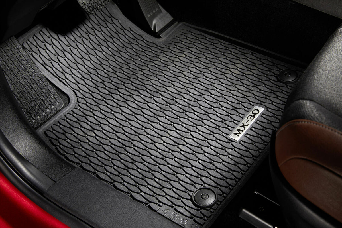 Mazda OEM gummi/TPE gulvmatter til Mazda MX-30 (2020–) – sett med 4, svart, vanntette og slitesterke