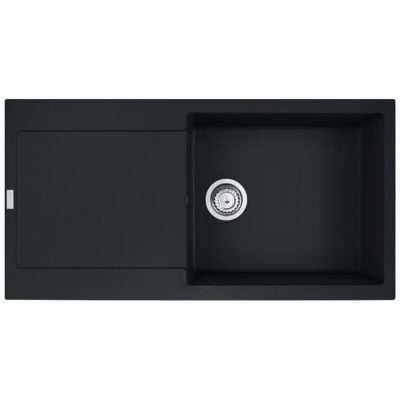 Franke Maris 611-97 XL kjøkkenvask i granittkompositt matt svart med avrennefelt 970x500 mm