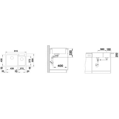 Måltegning Blanco Naya 8 – mål 815x500 mm