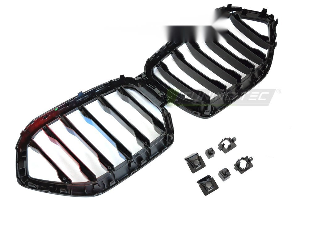 Grill X6 G06 19-23 blank sort/trefarget med festedetaljer.