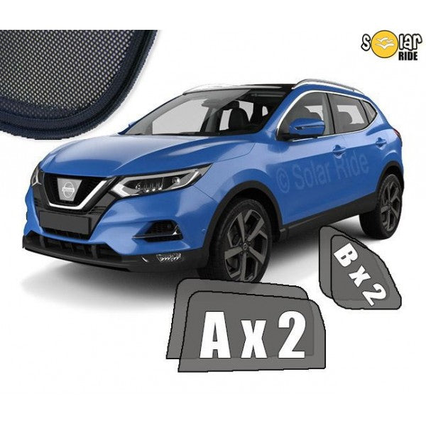 Sr solskjerm i akryl for Nissan Qashqai (J11) facelift, vindavviser og regnbeskyttelse