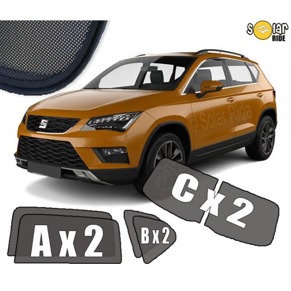 Sr solskjerm i akryl til Seat Ateca (2016-) gir ventilasjon og regnbeskyttelse