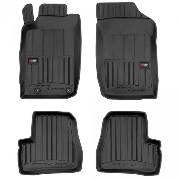 Frogum 3D Premium gulvmatter til Peugeot 206 hatchback (1998-2012) – TPE, svart, 4-delers sett med 60 mm sidekant