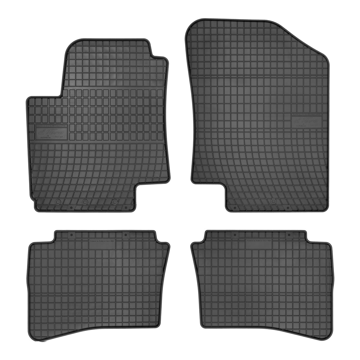 Frogum gummimatter til Hyundai i20 I (2008-2014) – svart sjakkmønster, 1 cm sidekant, sett med 4 stk.
