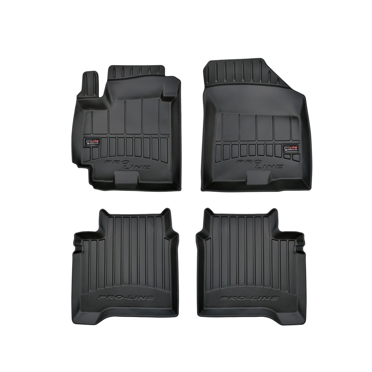 Frogum 3D Premium gulvmatter til Suzuki Baleno II (2015–) – svart TPE med høy sidekant, sett med 4 stk.