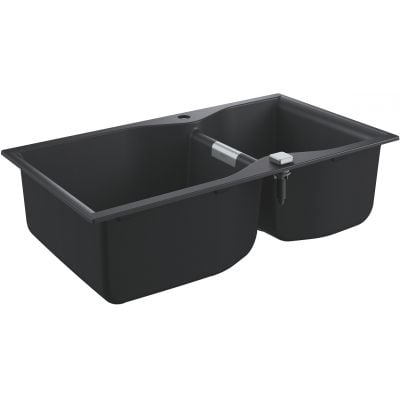 Grohe K700 100-C kjøkkenvask i svart granittkompositt med 2 kummer 900x500 mm - 31658AP0