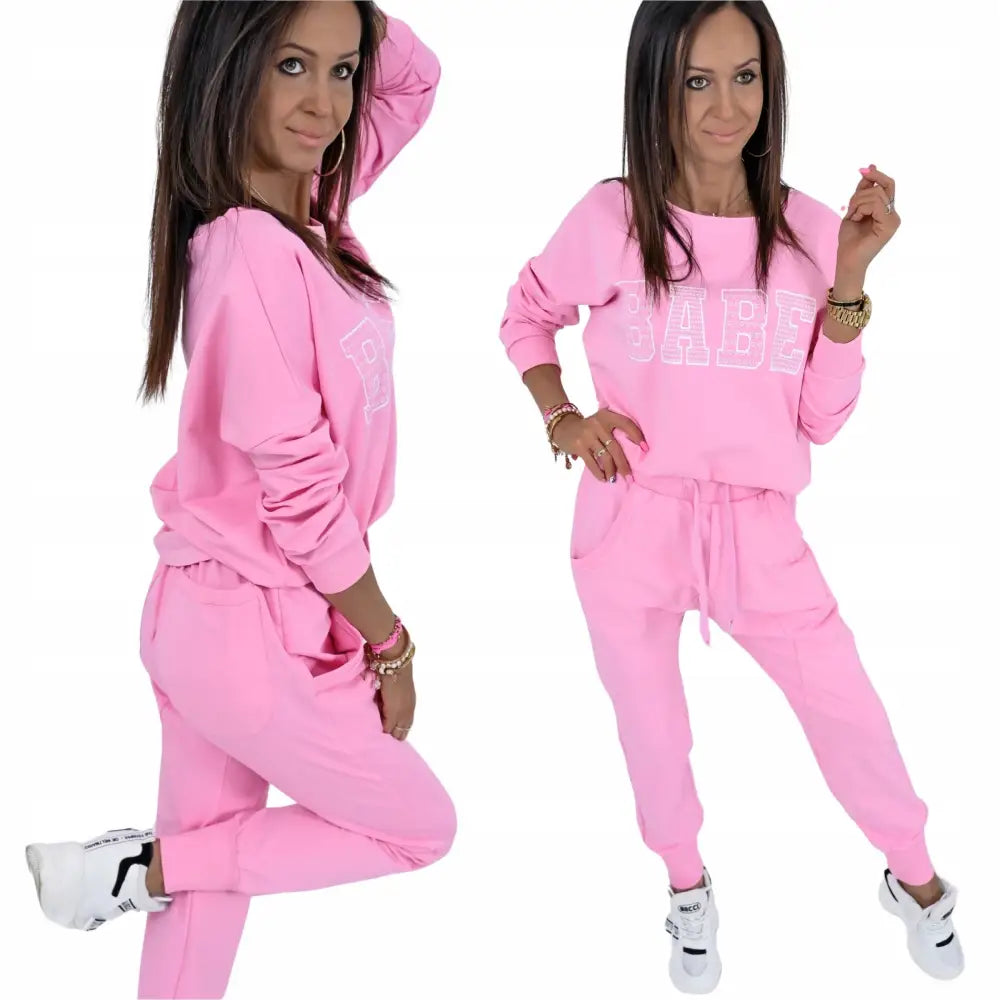 Fantastisk Stilig Joggedress Sett Pink Babe! Wz1