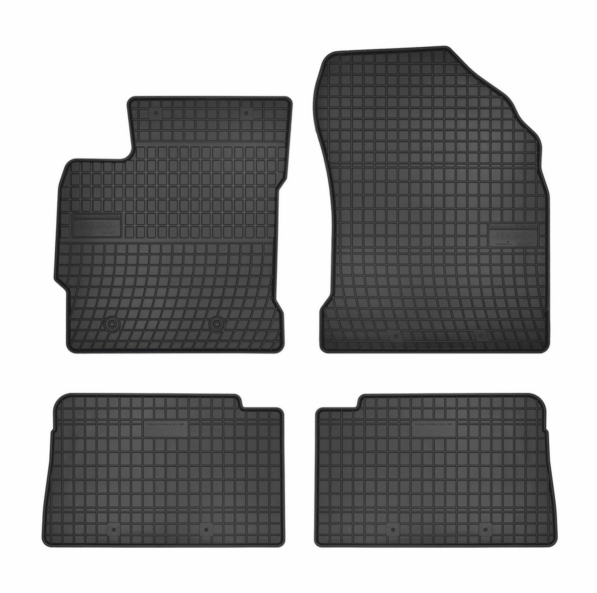 Frogum gummimatter til Toyota Auris II (2013-2018) – svart, 4 stk, 1 cm sidekant, vanntett